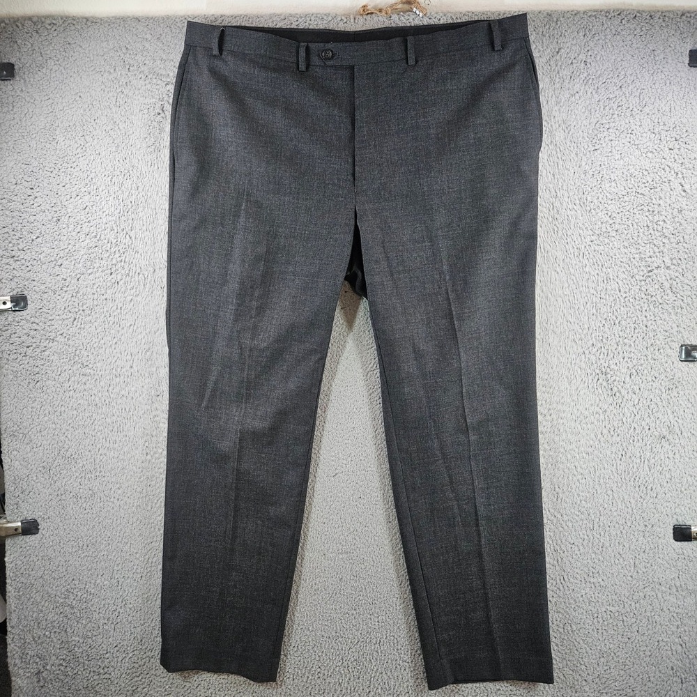 Lauren Ralph Lauren Mens Wool Blend Dress Pants Charcoal Gray 42W 32L Flat Front